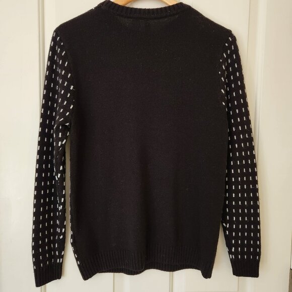 Pug Reindeer Dog Christmas Sweater Cute Ugly Holiday Party Black Unisex Small - Picture 4 of 8